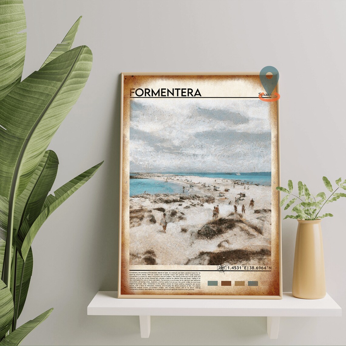 Formentera Spain White Sand Turquoise Beach Island Art Poster - Image 4