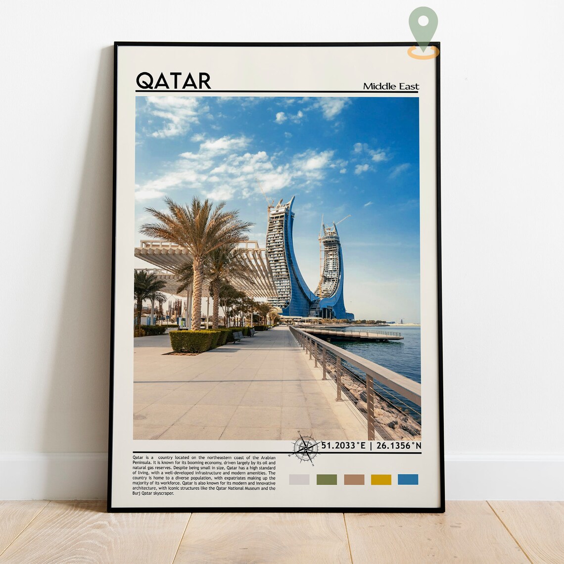 Qatar Lusail Marina Promenade Skyline Travel Poster Middle East - Image 5