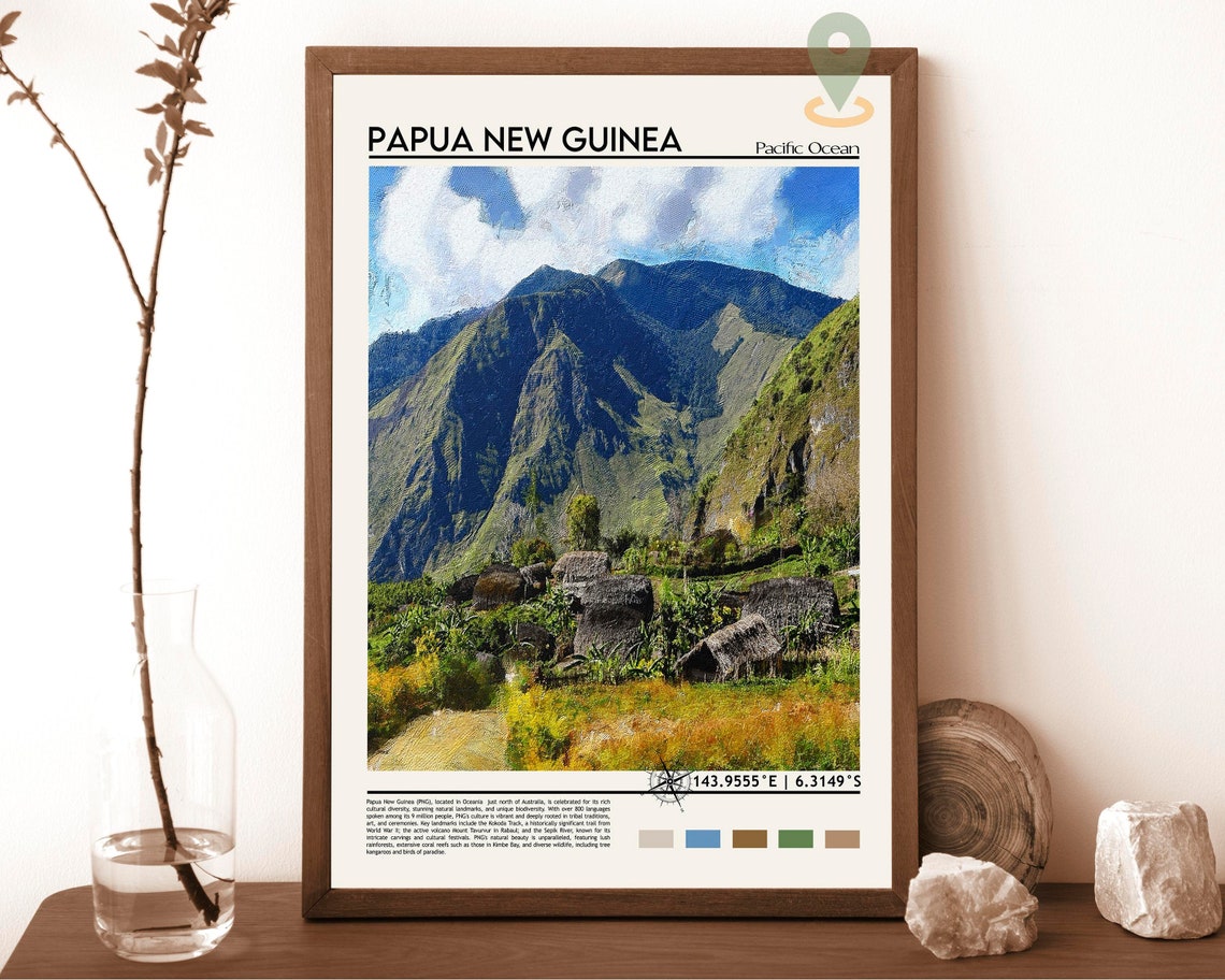 Papua New Guinea Print Papua New Guinea Poster Papua New Guinea Wall Art Papua New Guinea Travel Papua New Guinea Port Moresby Print