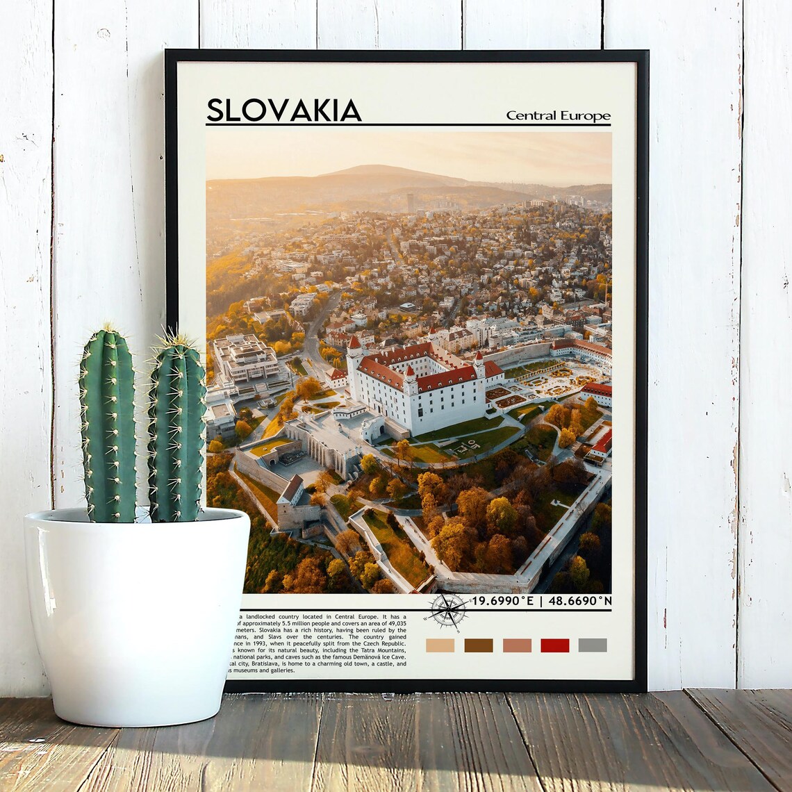 Slovakia Central Europe Bratislava Castle Sunset Aerial Poster - Image 2