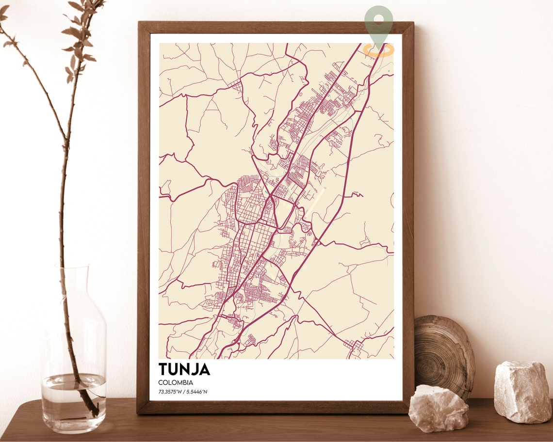Tunja Colombia Navy Blue Street Map Minimalist Art Decor Poster - Image 6