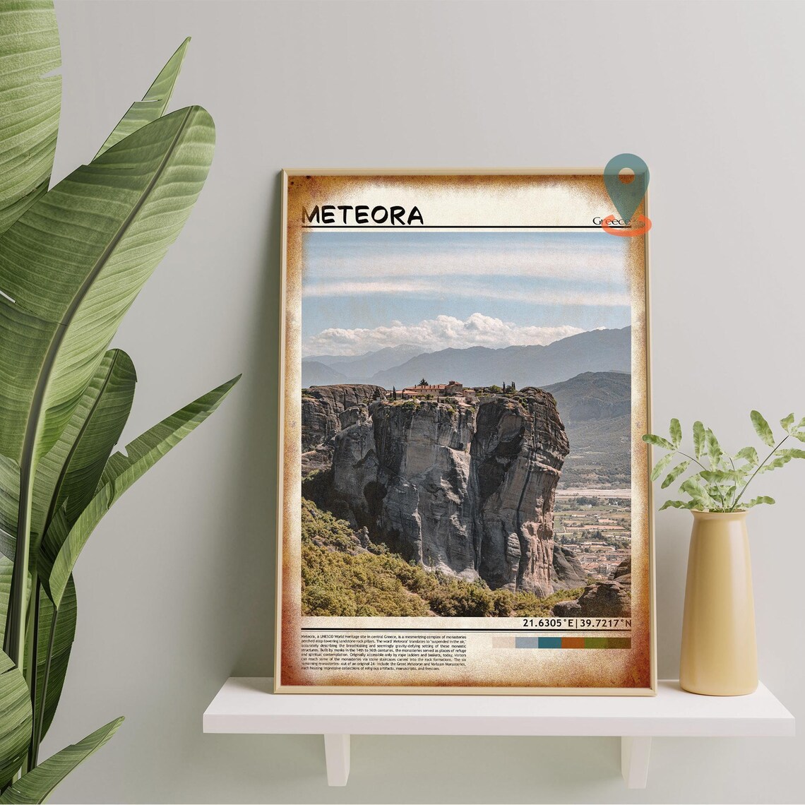 Meteora Greece Monastery Rock Pillars Historic Site Photo Poster - Image 5