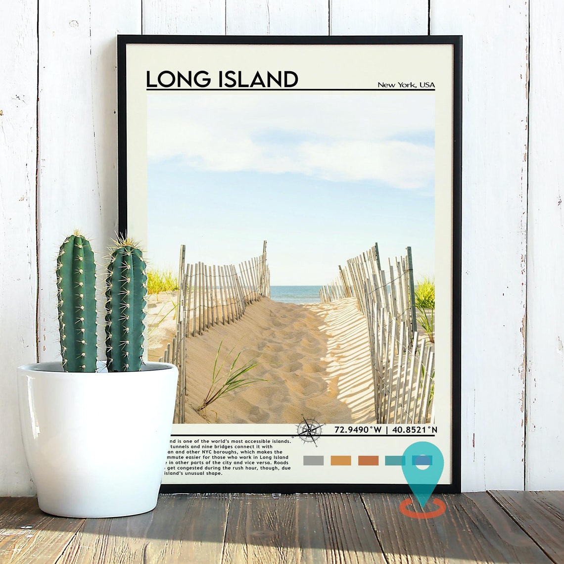 Long Island New York Beach Dune Path Coastal Photography Poster - Image 3