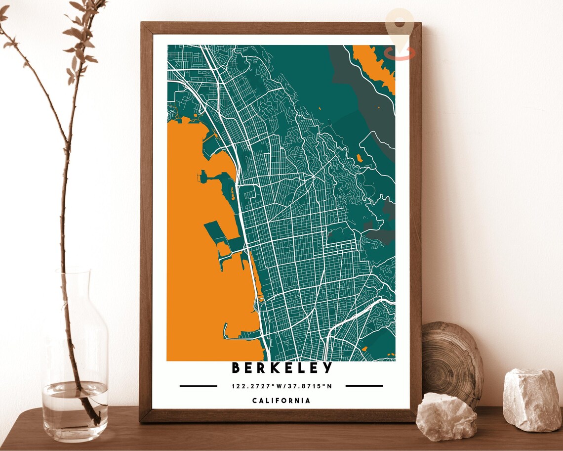Berkeley California City Street Map Modern Poster Wall Decor - Image 5