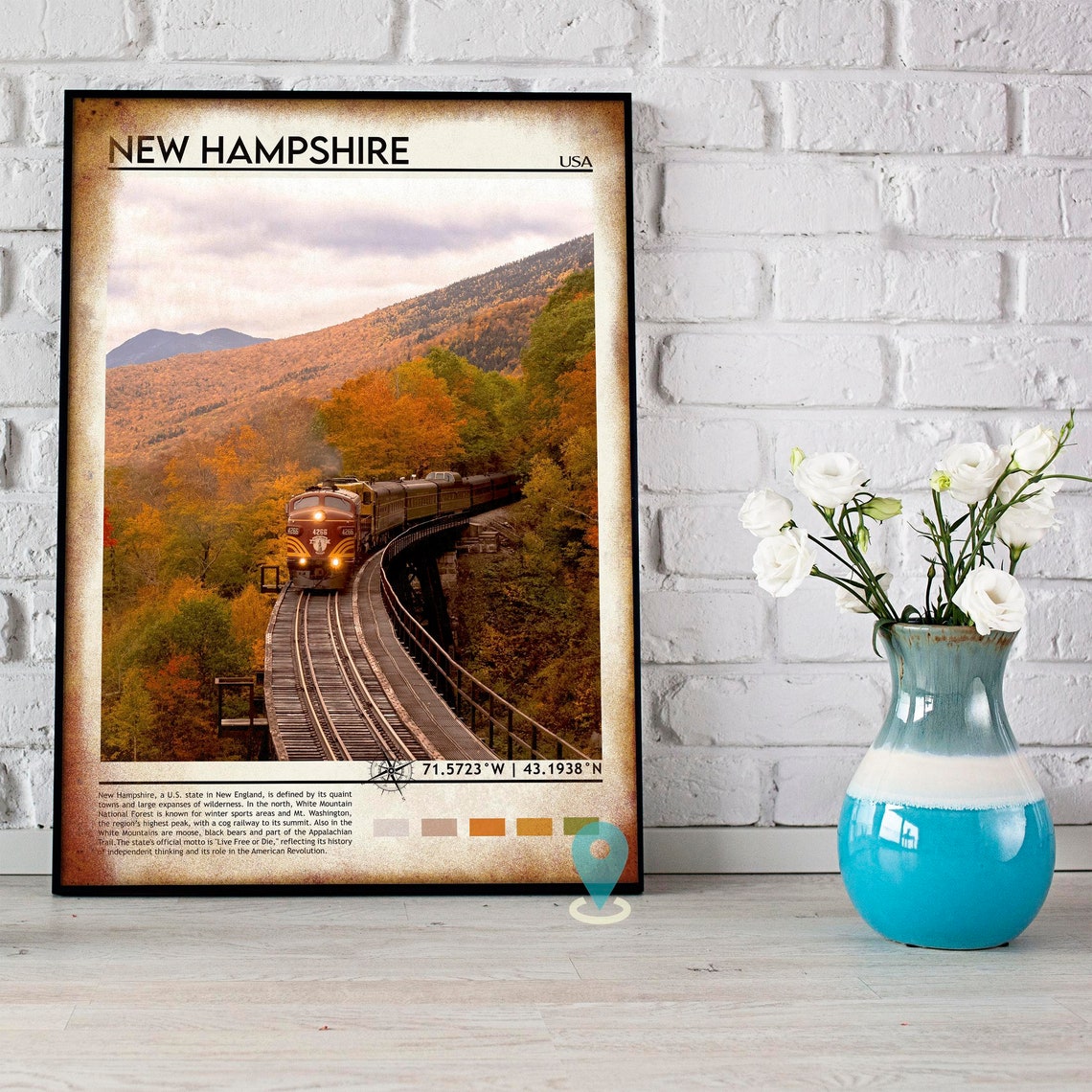 New Hampshire Print New Hampshire Art Poster New Hampshire Photo New Hampshire Poster Print New Hampshire Painting New Hampshire - Image 4