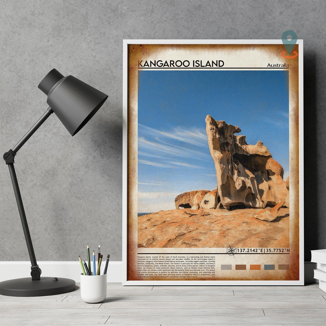 Kangaroo Island Australia Remarkable Rocks Coastal Travel Poster - Image 4