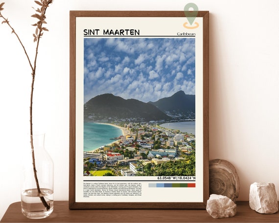 Sint Maarten Poster Sint Maarten Print Sint Maarten Wall Art Caribbean Photo Caribbean Poster Caribbean Print Travel Poster