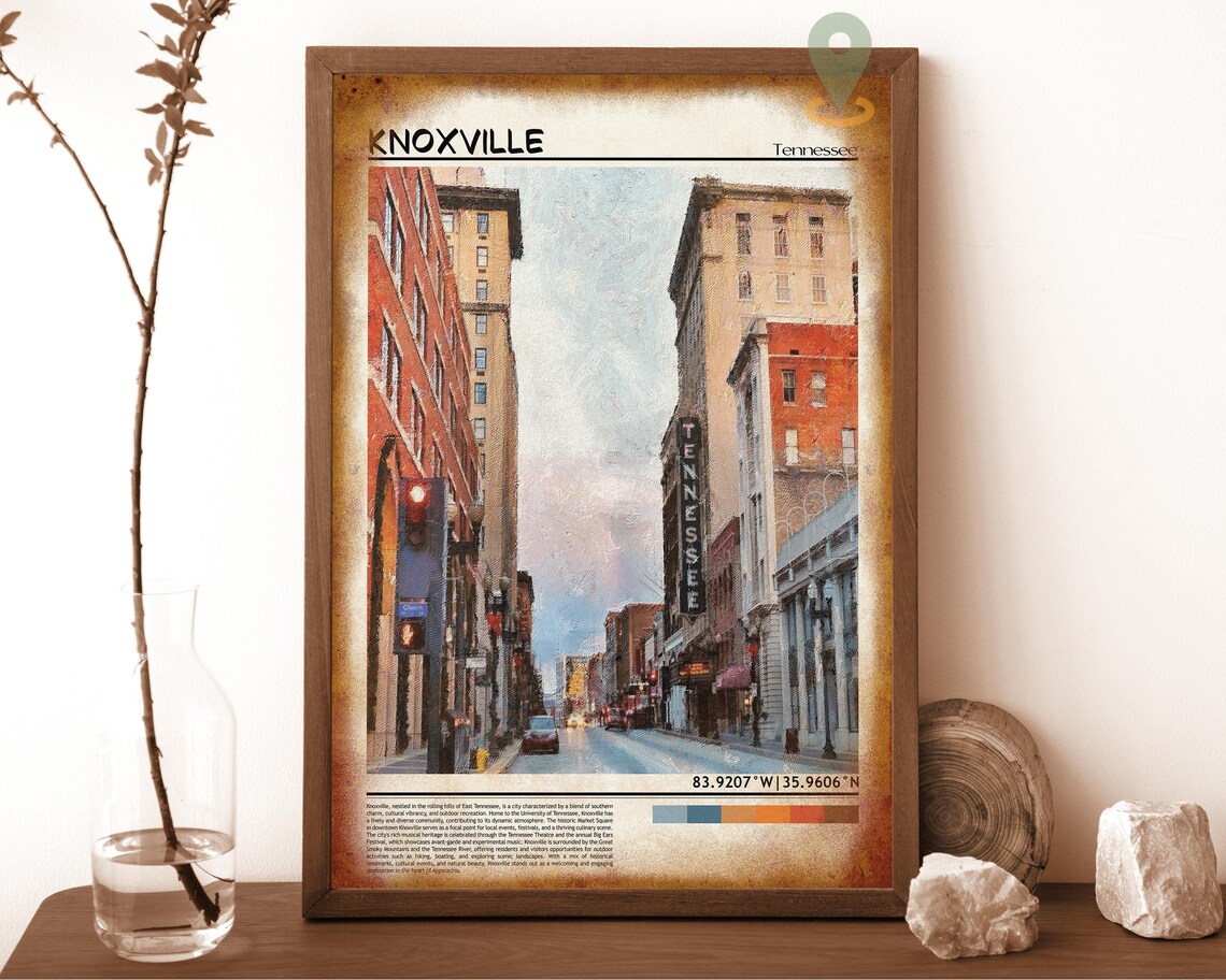 Knoxville Tennessee Downtown Historic Theater Street Travel Poster - Image 6
