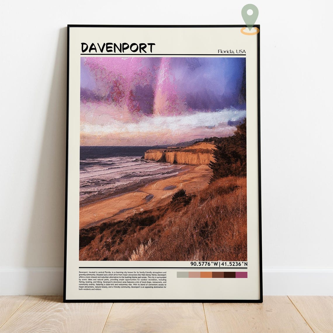 Davenport Print Davenport Wall Art Davenport Poster Davenport Photo Davenport Poster Print Davenport Travel Poster Davenport Iowa - Image 3