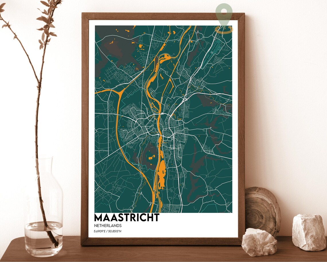 Maastricht Netherlands Midnight Neon City Street Map Art Poster - Image 4