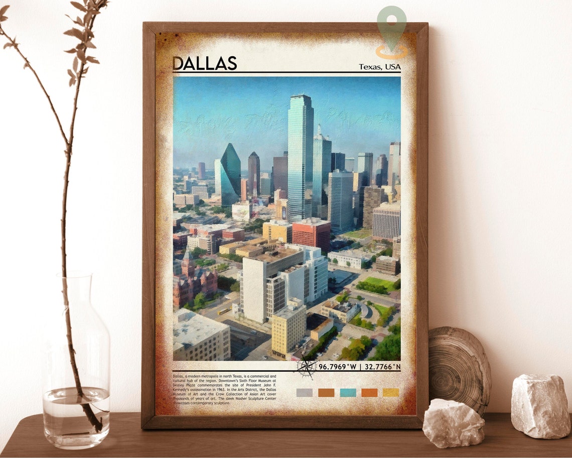 Dallas Print Dallas Poster Dallas Wall Art Dallas Travel Dallas Art Print Dallas Artwork Dallas Photo Dallas Texas Print Dallas City - Image 6
