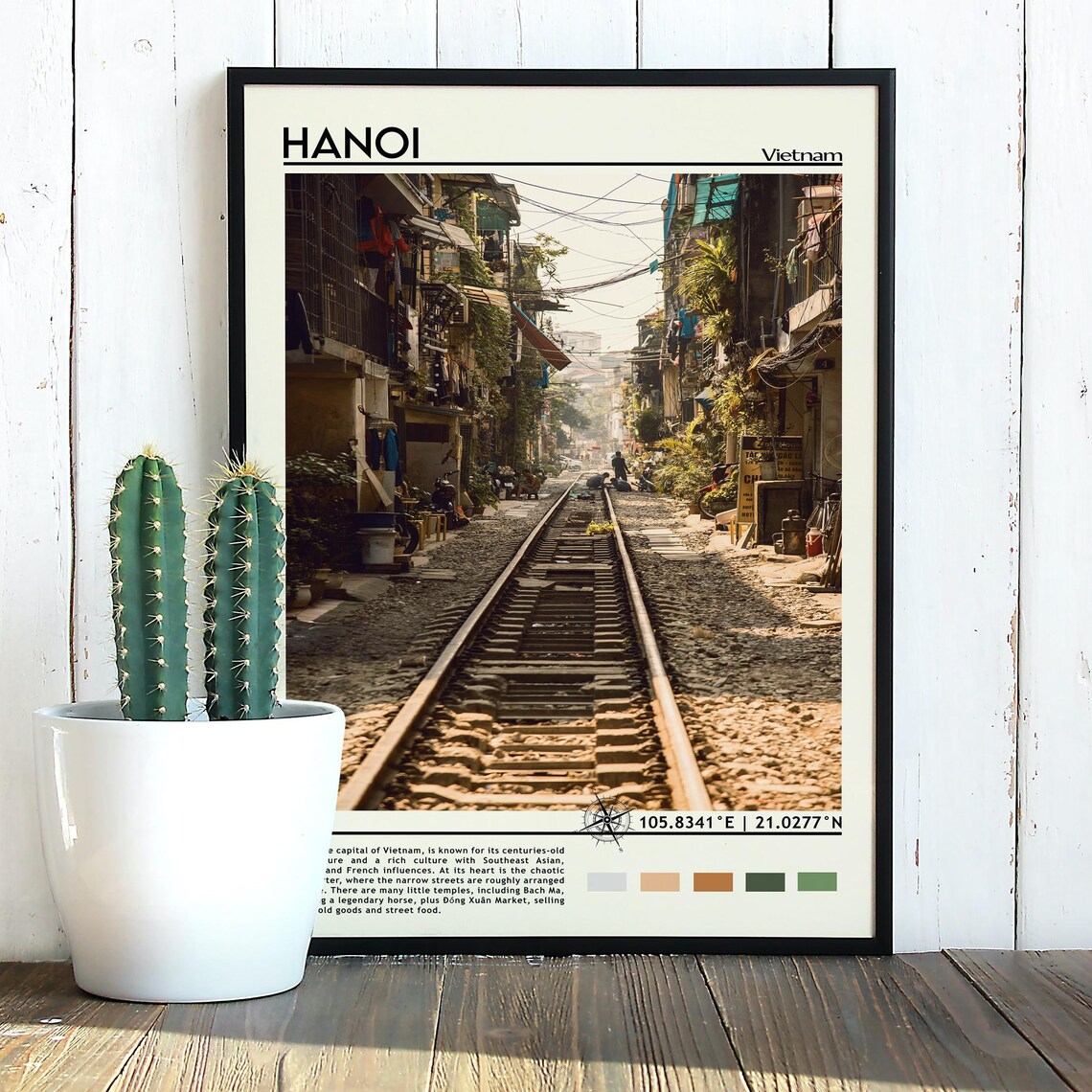 Hanoi Vietnam Famous Train Street Alley Photo Travel Art Poster - Image 5