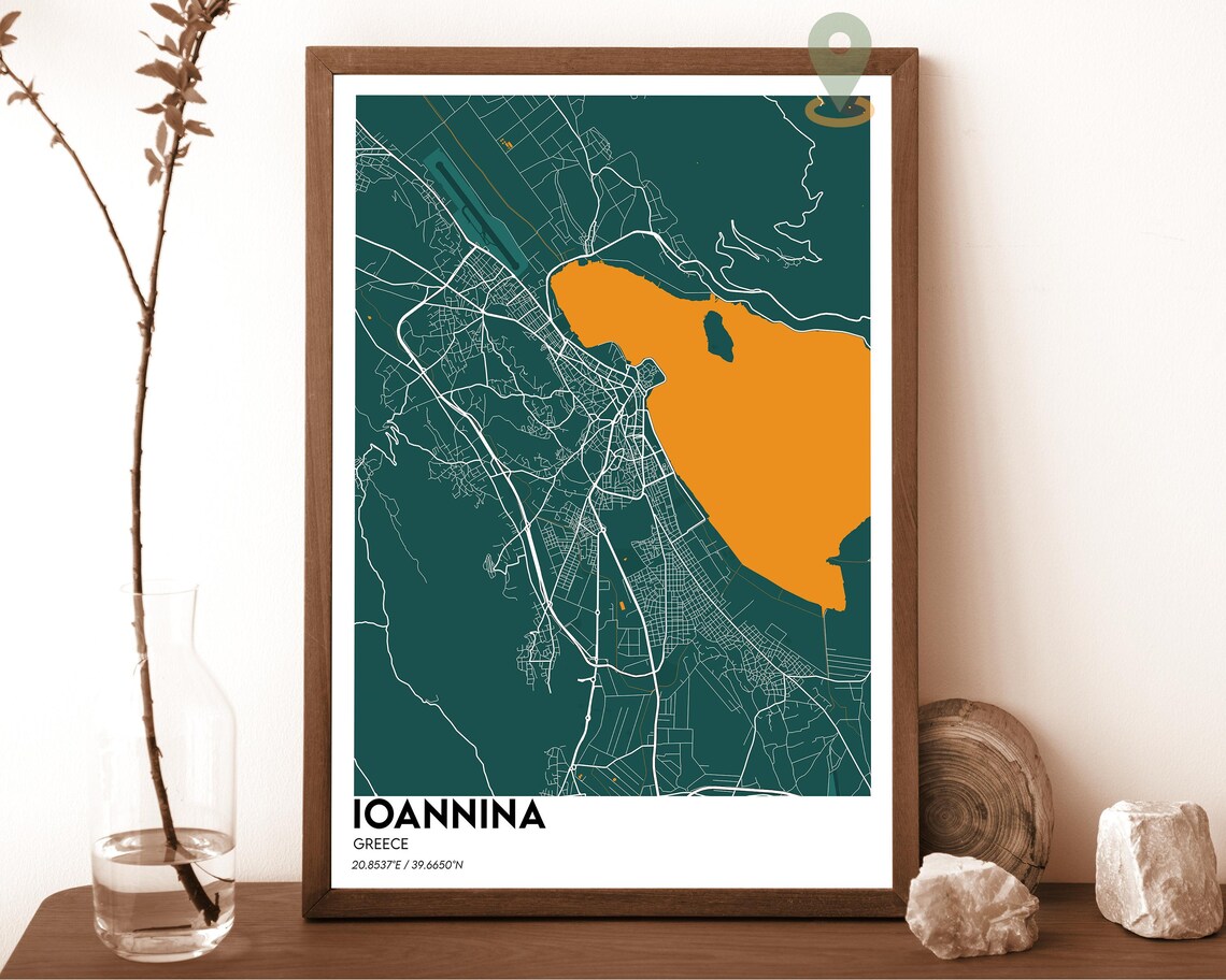 Ioannina Map Ioannina Map Print Ioannina Wall Art Ioannina Travel Poster Ioannina Poster Ioannina Photo Ioannina Greece Poster - Image 4