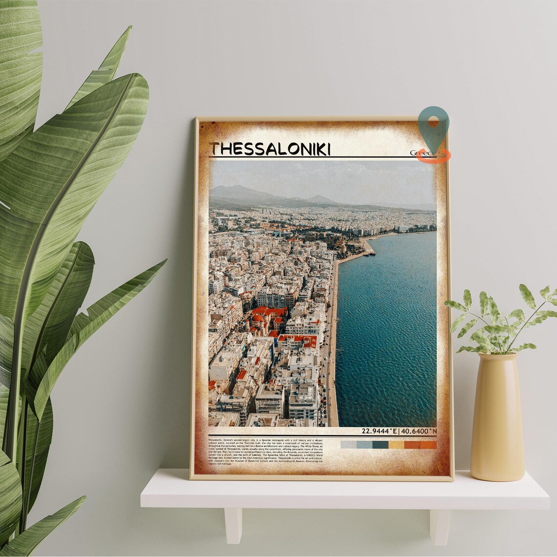 Thessaloniki Greece Aerial Waterfront City and Sea View Poster - Image 4