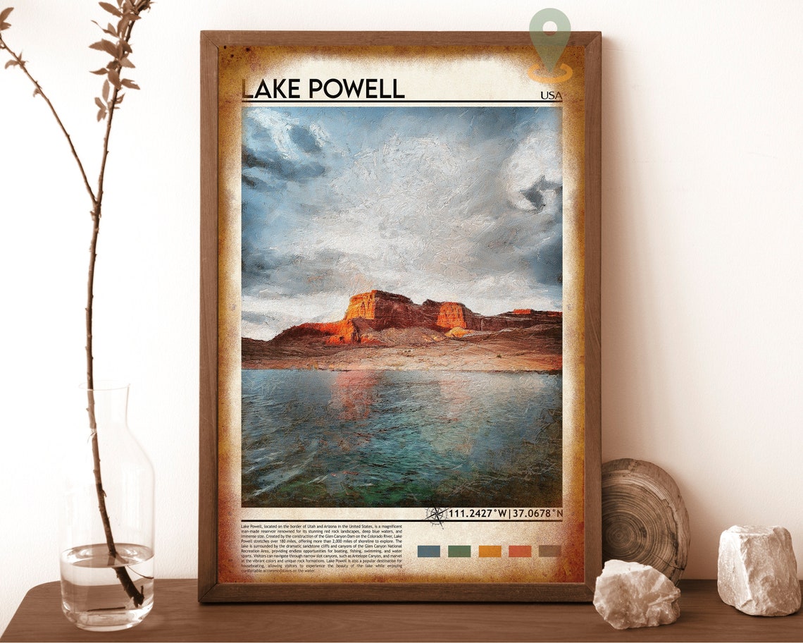 Lake Powell Travel Poster Lake Powell Wall Art Lake Powell Poster Print Lake Powell Photo Lake Powell Decor Utah And Arizona Usa - Image 6