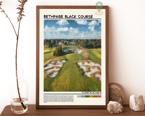 Bethpage Black Course Print Bethpage Black Course Map Bethpage Black Course Poster Bethpage Black Golf Course Bethpage Black Course