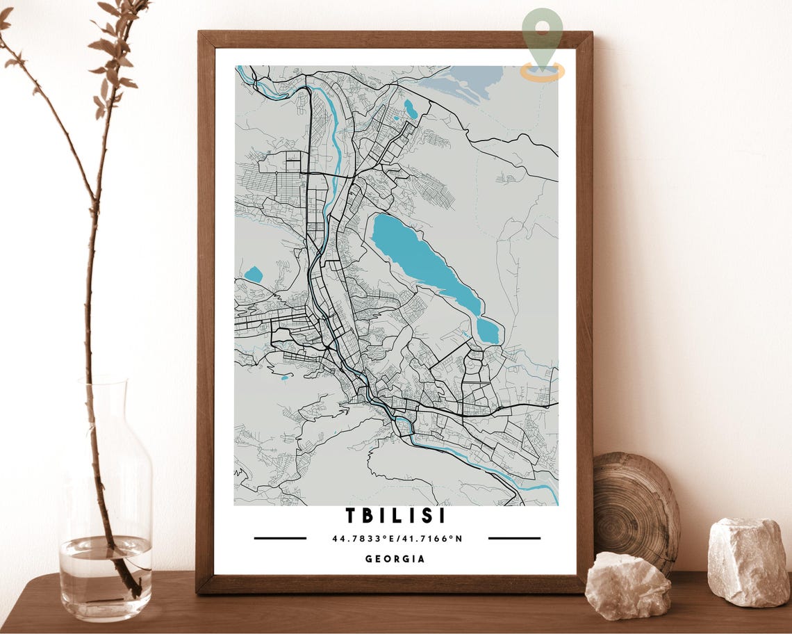 Tbilisi Georgia City Map Art Poster Black White Minimalist Decor - Image 6
