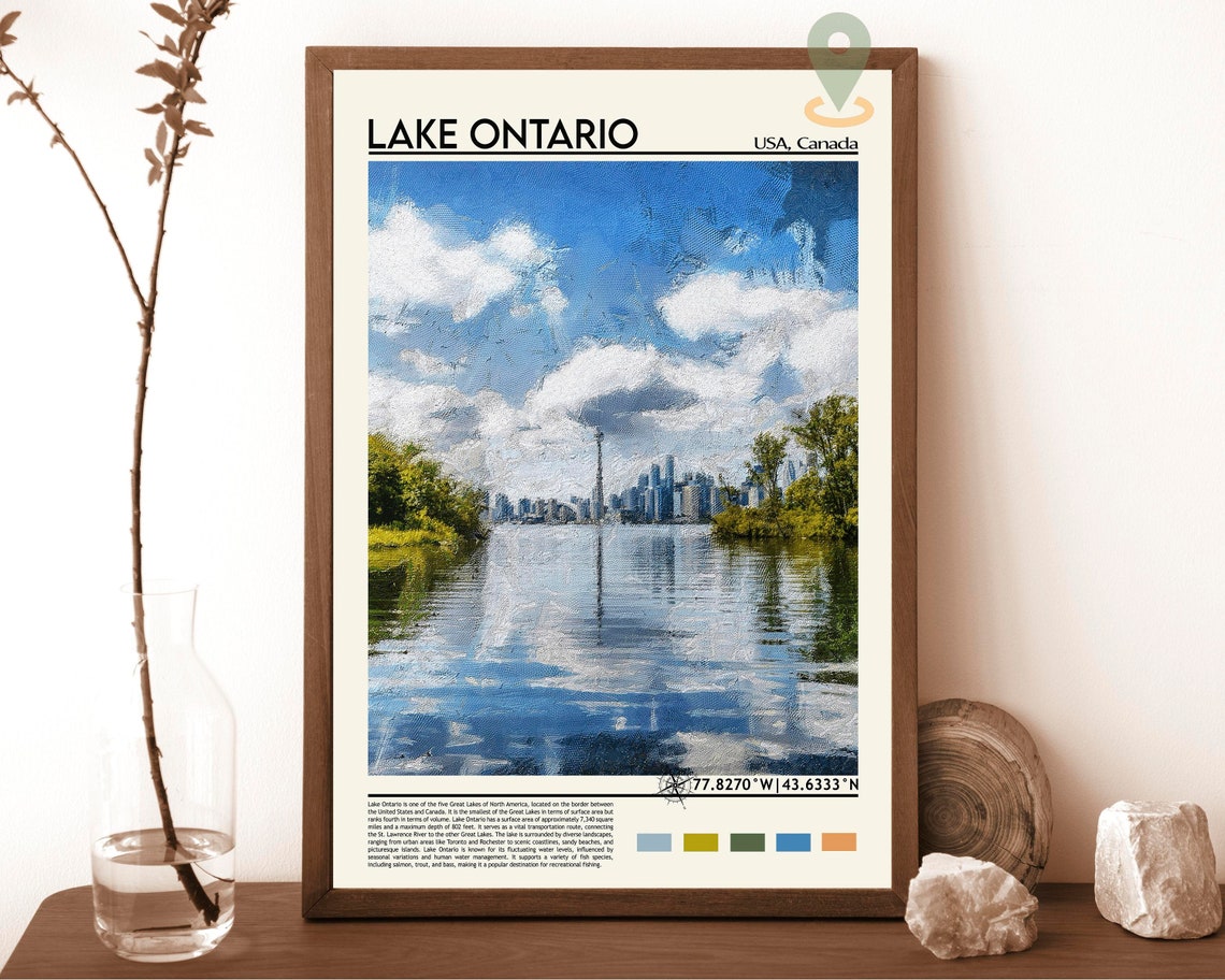 Lake Ontario Print Lake Ontario Poster Lake Ontario Wall Art Lake Ontario Travel Print Lake Ontario Art Print Canada Print Great Lakes