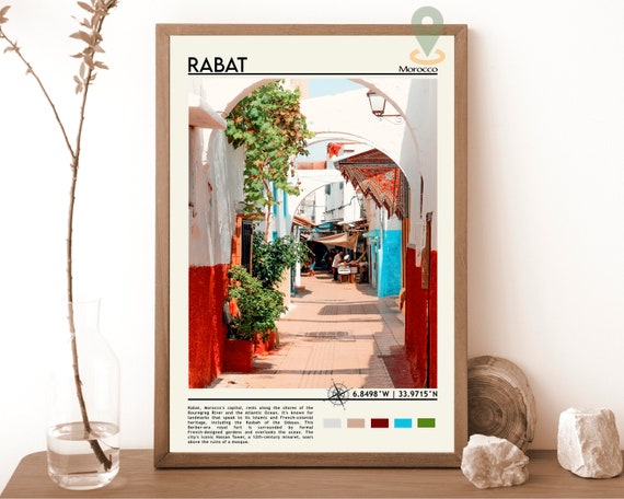 Rabat Print Rabat Art Rabat Poster Rabatphoto Rabat Poster Print Rabat Painting Morocco Poster Vintage Poster Rabat Art Work