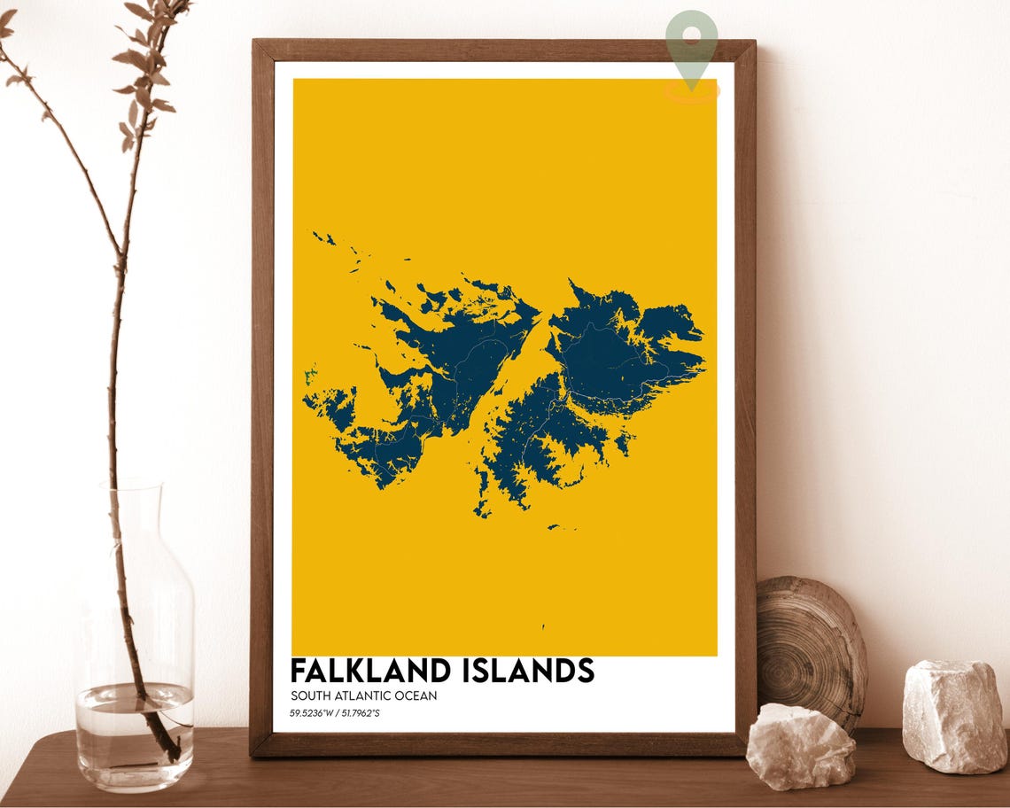 Falkland Islands Map Falkland Islands Map Print Falkland Islands Wall Art Falkland Islands Travel Poster Falkland Islands Poster