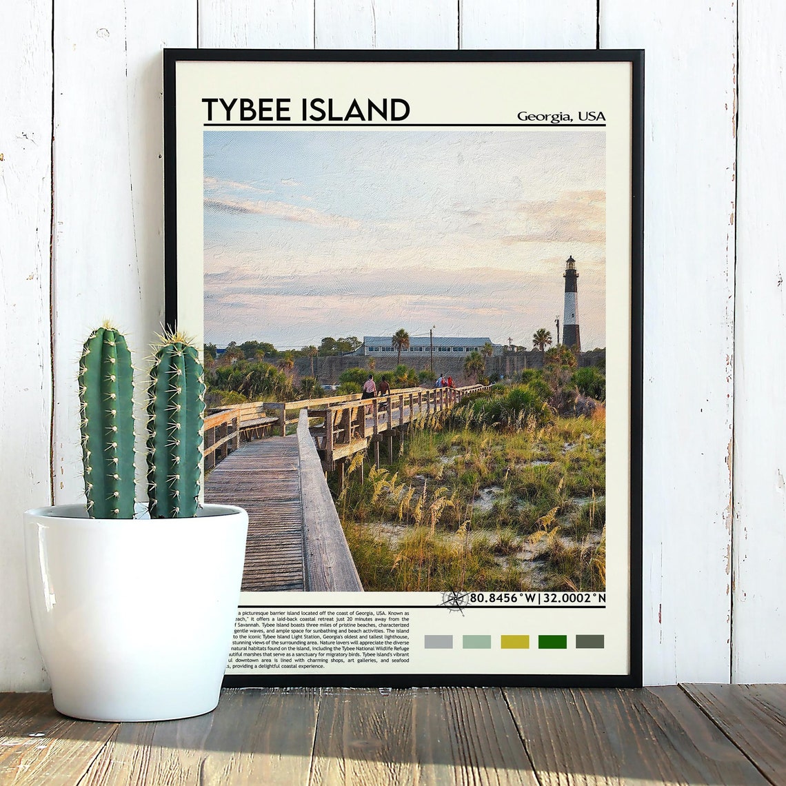 Tybee Island Georgia Lighthouse Boardwalk Beach Photo Poster - Image 3