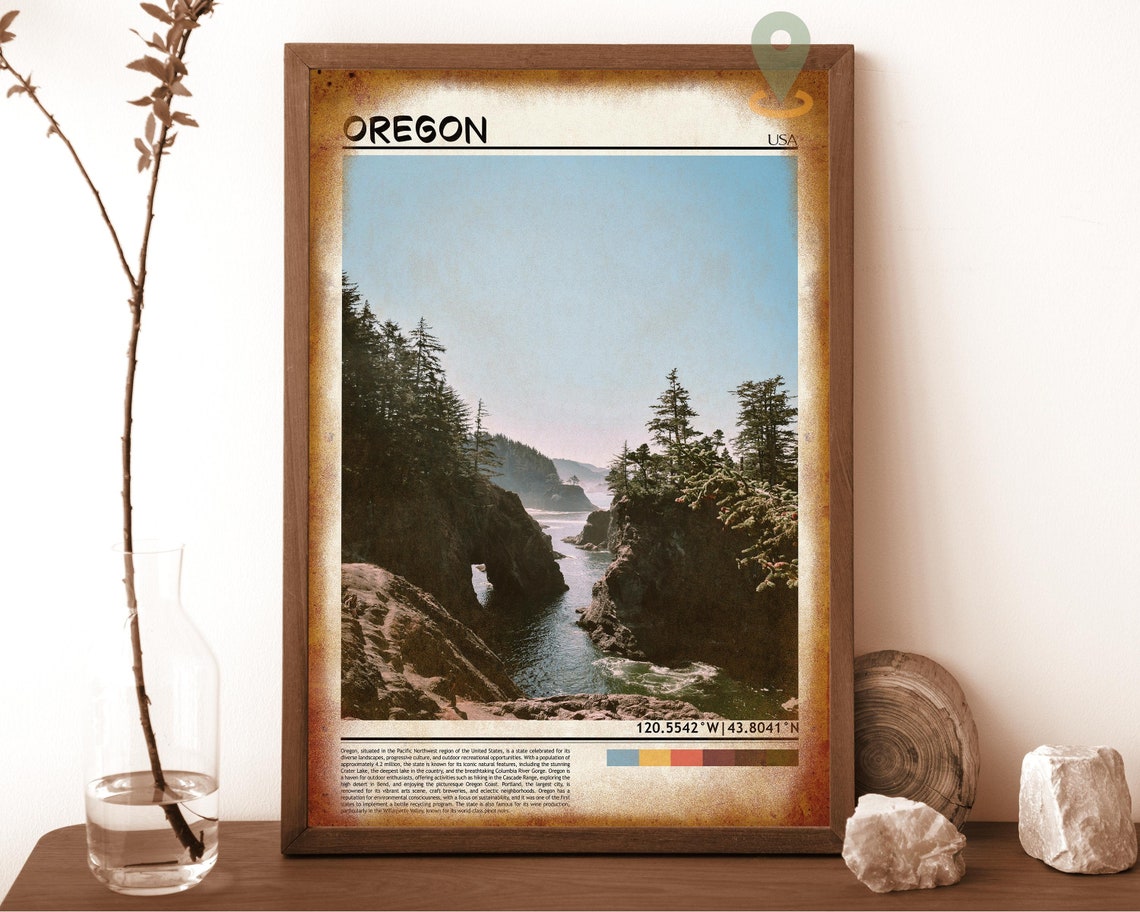 Oregon Coast Rocky Sea Cliffs Pacific Northwest Photo Poster - Image 6