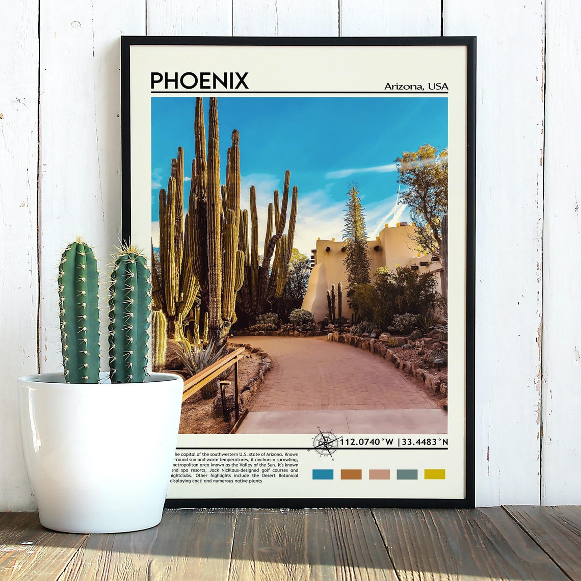 Phoenix Arizona Desert Botanical Garden Saguaro Cactus Travel Poster - Image 5
