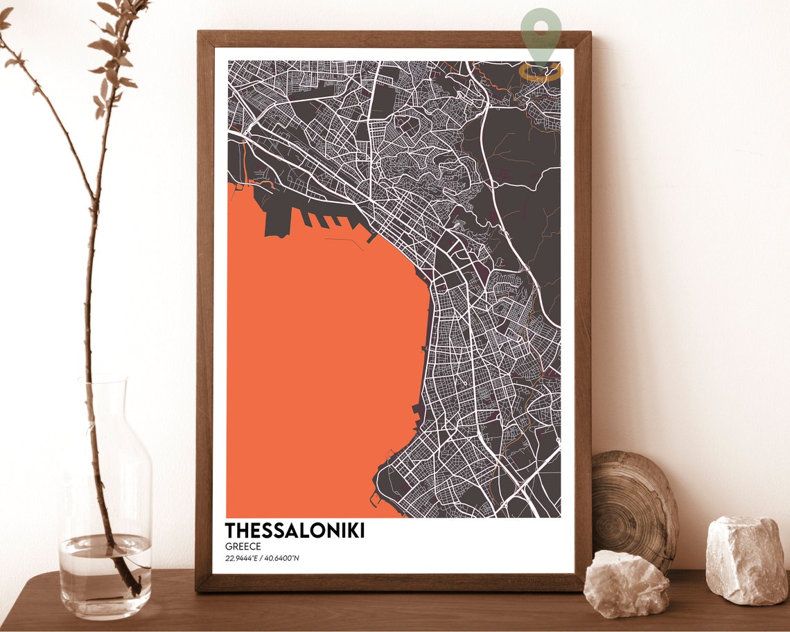 Thessaloniki Map Thessaloniki Map Print Thessaloniki City Map Thessaloniki Wall Art Thessaloniki Travel Poster Thessaloniki Poster - Image 4