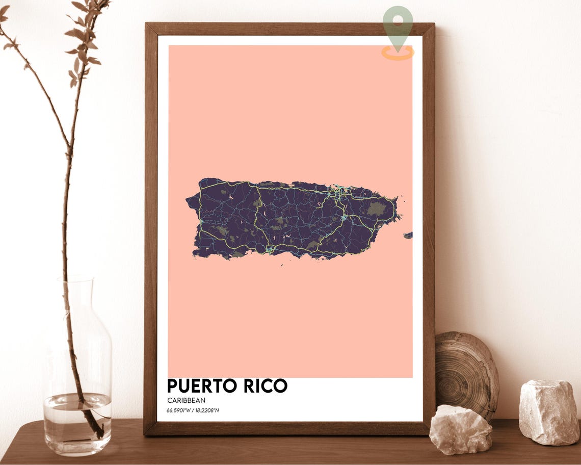 Puerto Rico Map Puerto Rico Map Print Puerto Rico Wall Art Puerto Rico Travel Puerto Rico Poster Puerto Rico Photo Puerto Rico Island - Image 6