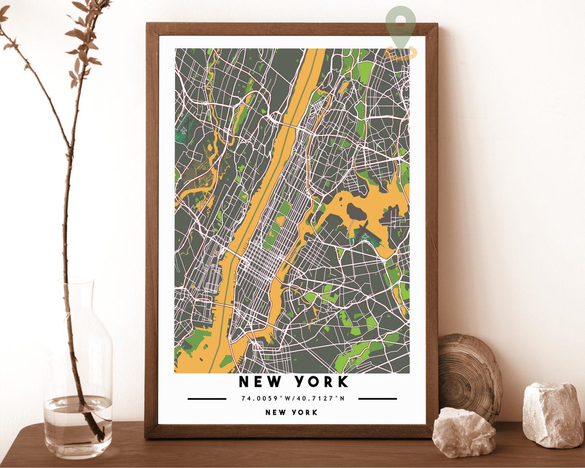 New York Map New York Map Print New York Wall Art New York Travel Poster New York Poster New York Photo New York City Map - Image 5