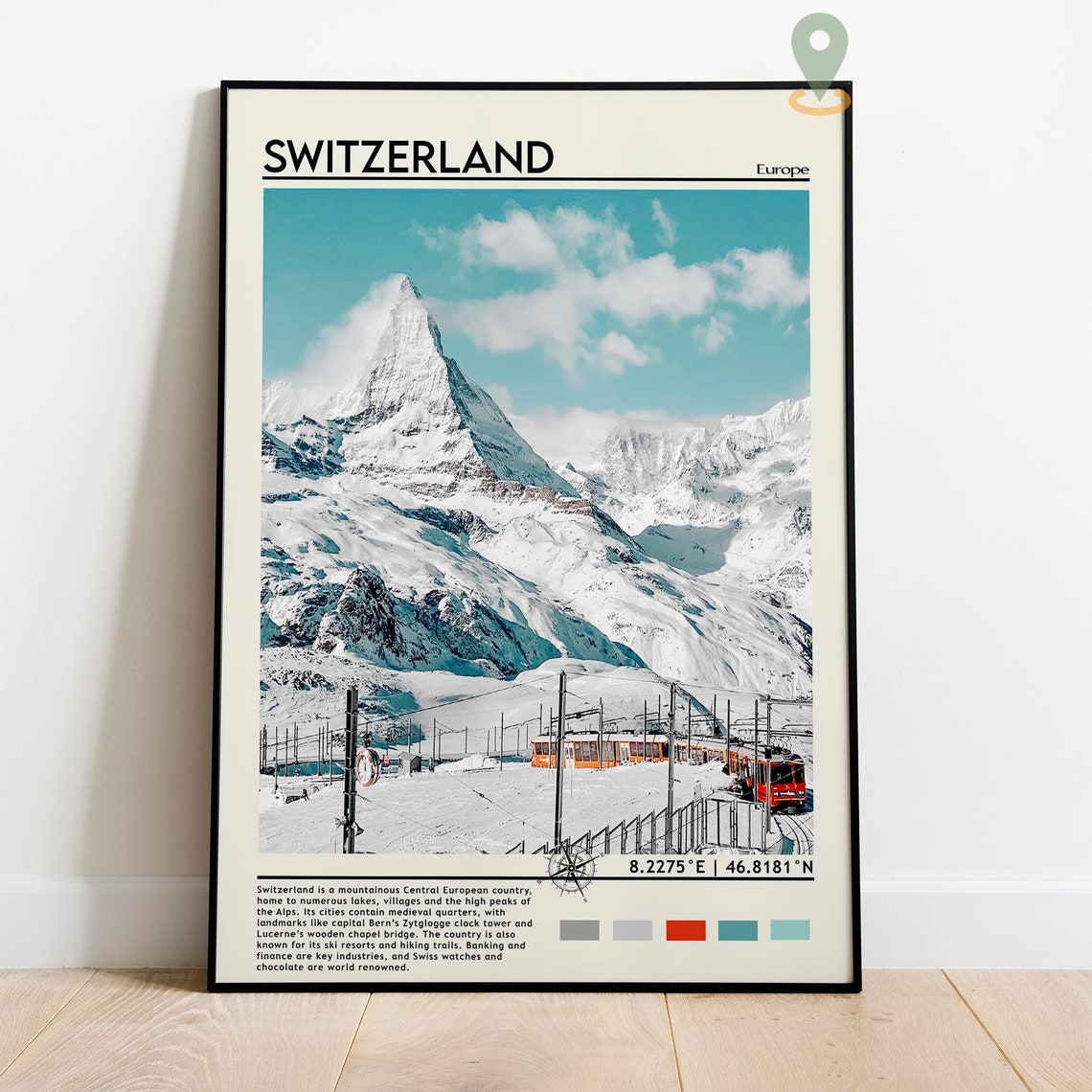Switzerland Travel Poster Switzerland Print Switzerland Wall Art Switzerland Vintage Poster Switzerland Photo Switzerland Poster Print - Image 2