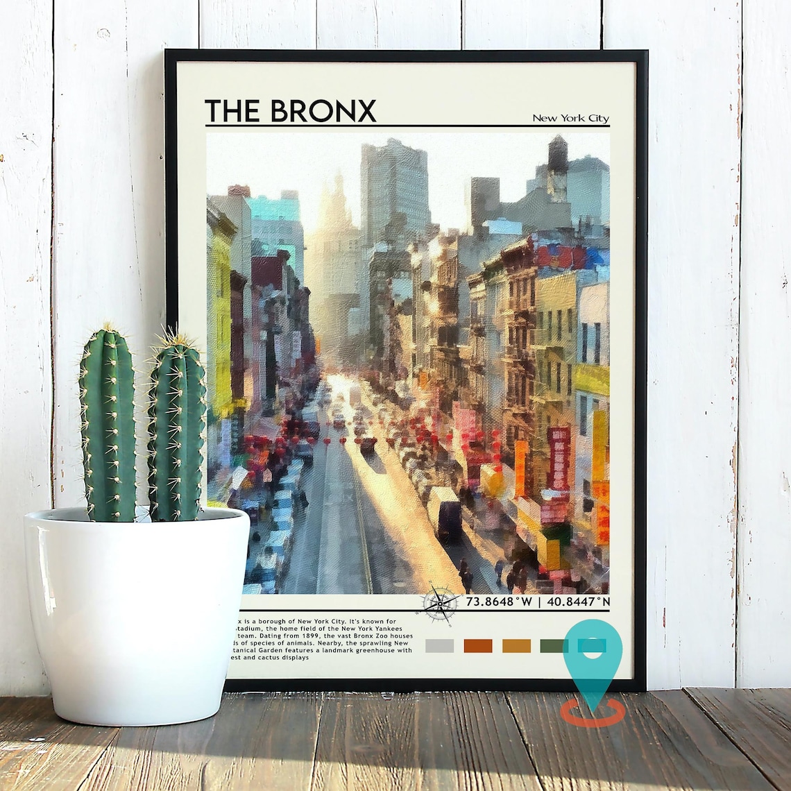 The Bronx New York City Customizable Travel Poster Home Decor Art - Image 3
