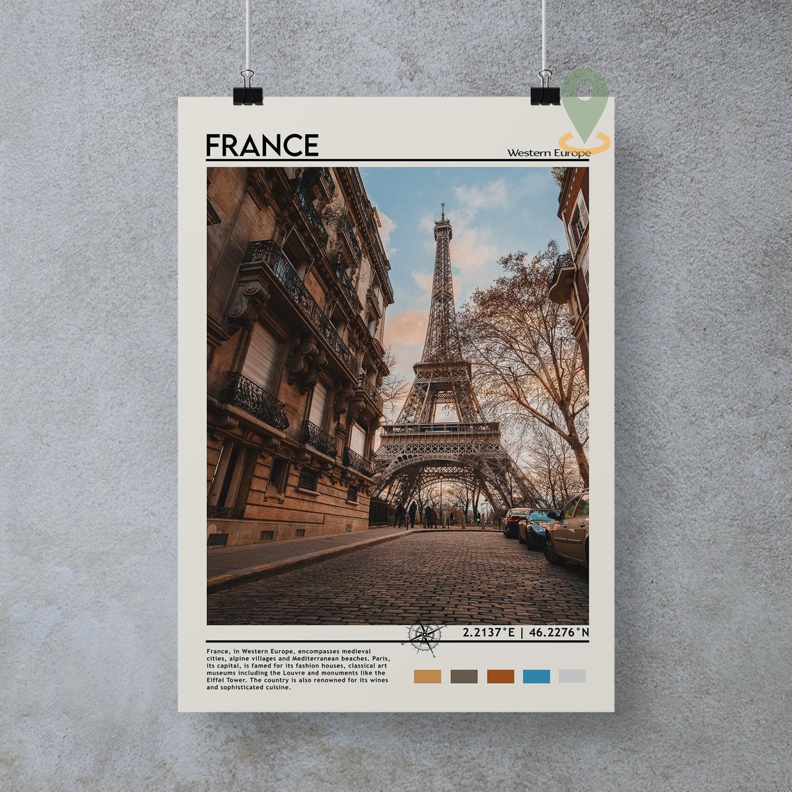 France Print Vintage Poster France Wall Art France Poster France Photo France Poster Print France Wall Dcor - Image 3