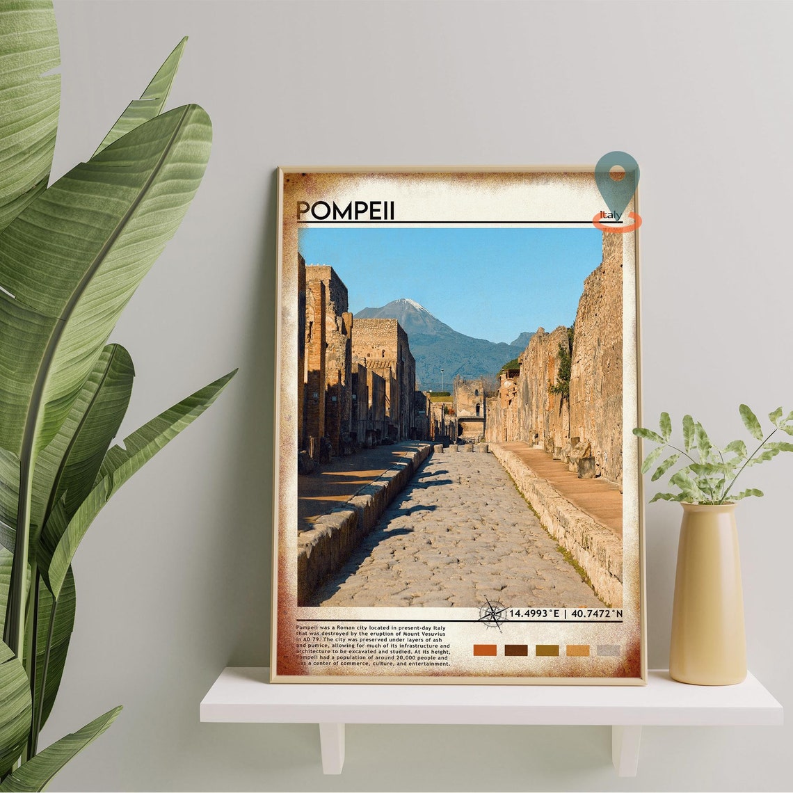 Pompeii Print Vintage Poster Pompeii Art Pompeii Poster Pompeii Photo Pompeii Poster Print Pompeii Painting Italy Poster Travel Gift - Image 2