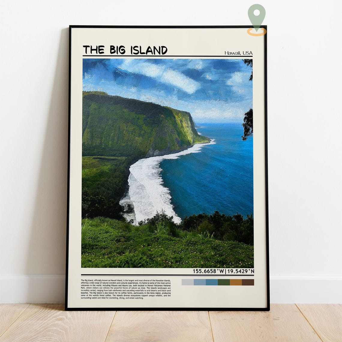 The Big Island Hawaii Volcanic Cliffs Ocean Surf Coast Poster - Image 4