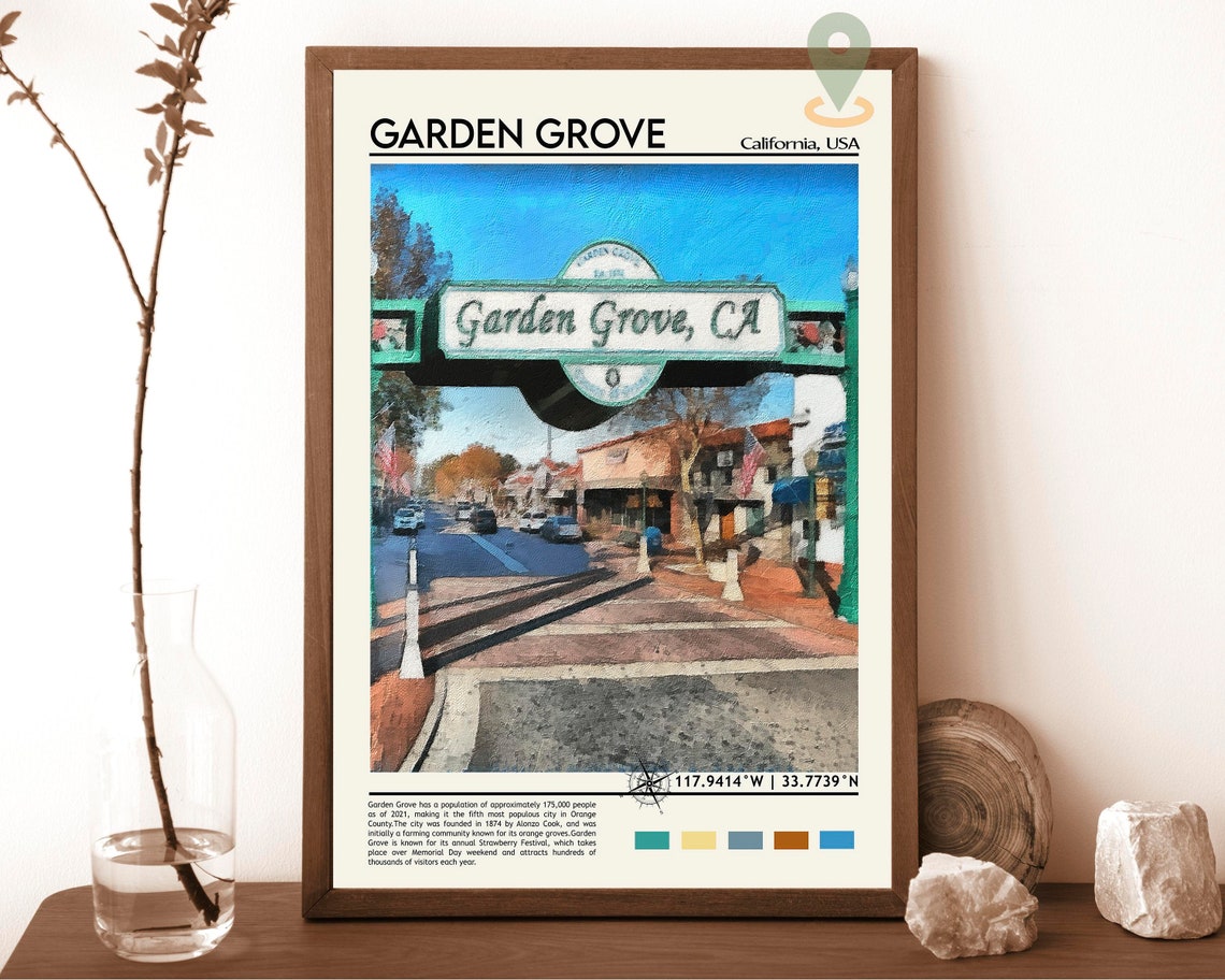 Garden Grove Print Garden Grove Poster Garden Grove Wall Art Garden Grove Travel Garden Grove Art Print Garden Grove California Print