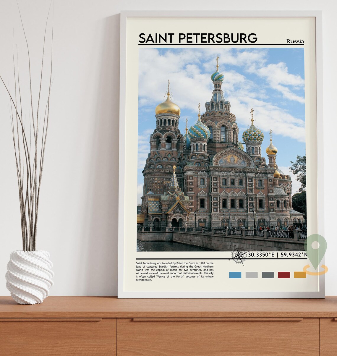 Saint Petersburg Russia Church of Spilled Blood Landmark Poster - Image 3