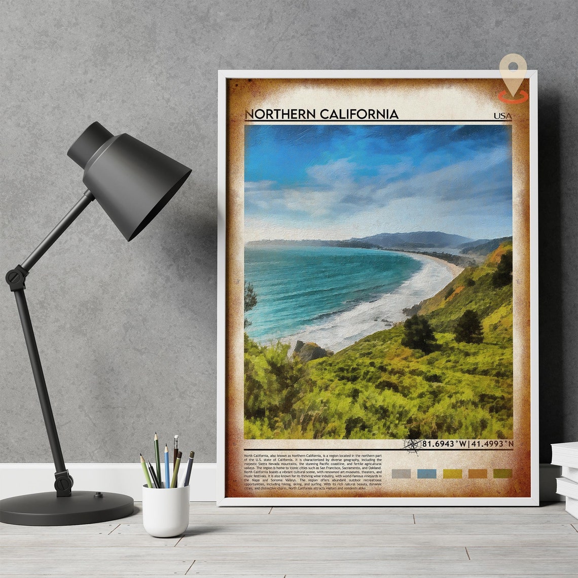 Northern California Print Northern California Wall Art Northern California Poster Northern California Photo Usa - Image 4