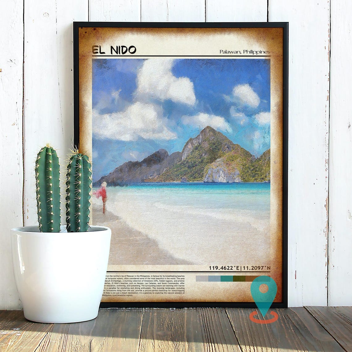 El Nido Palawan Philippines Tropical Beach Travel Photo Poster - Image 2