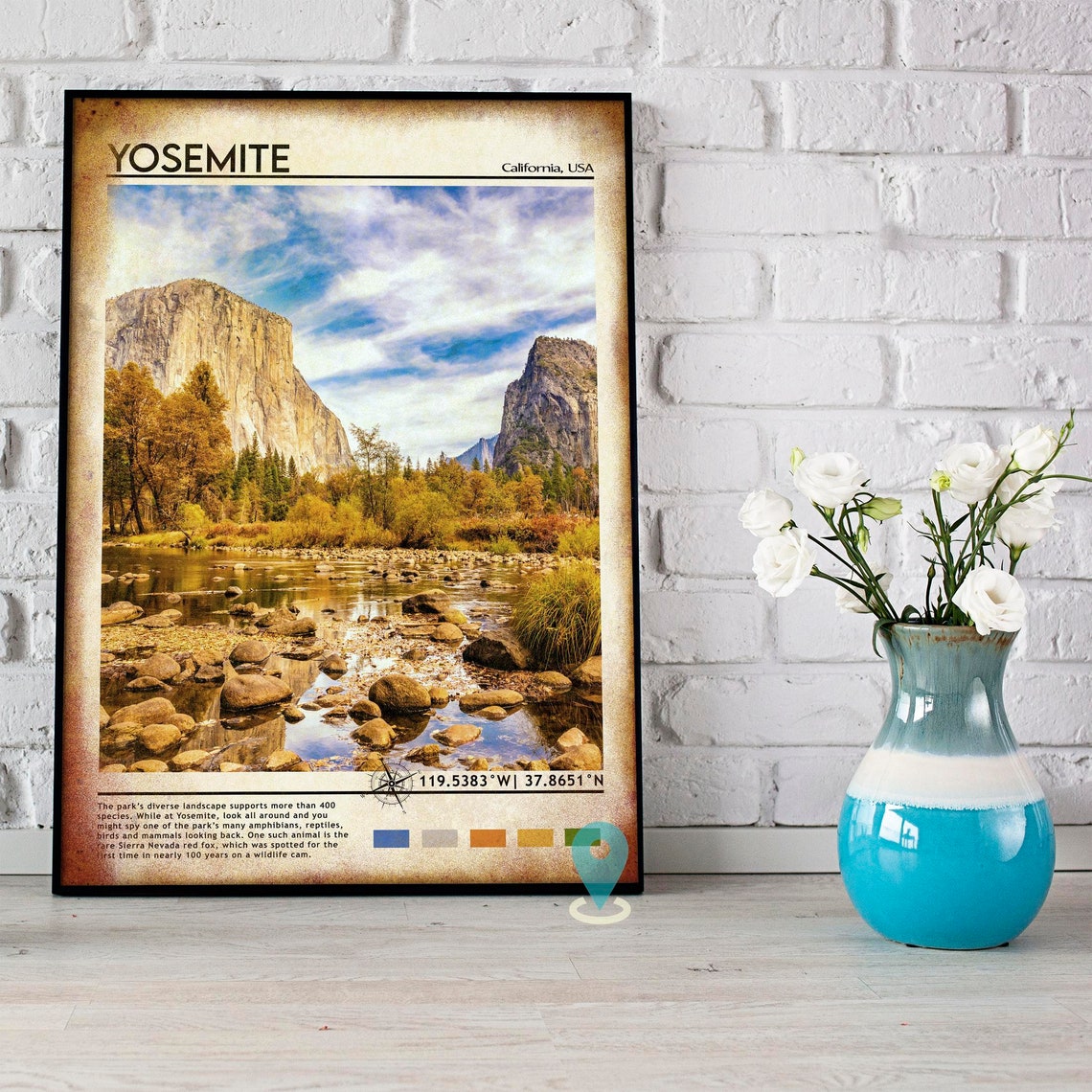 Yosemite California El Capitan Autumn Valley River Scenic Poster - Image 5