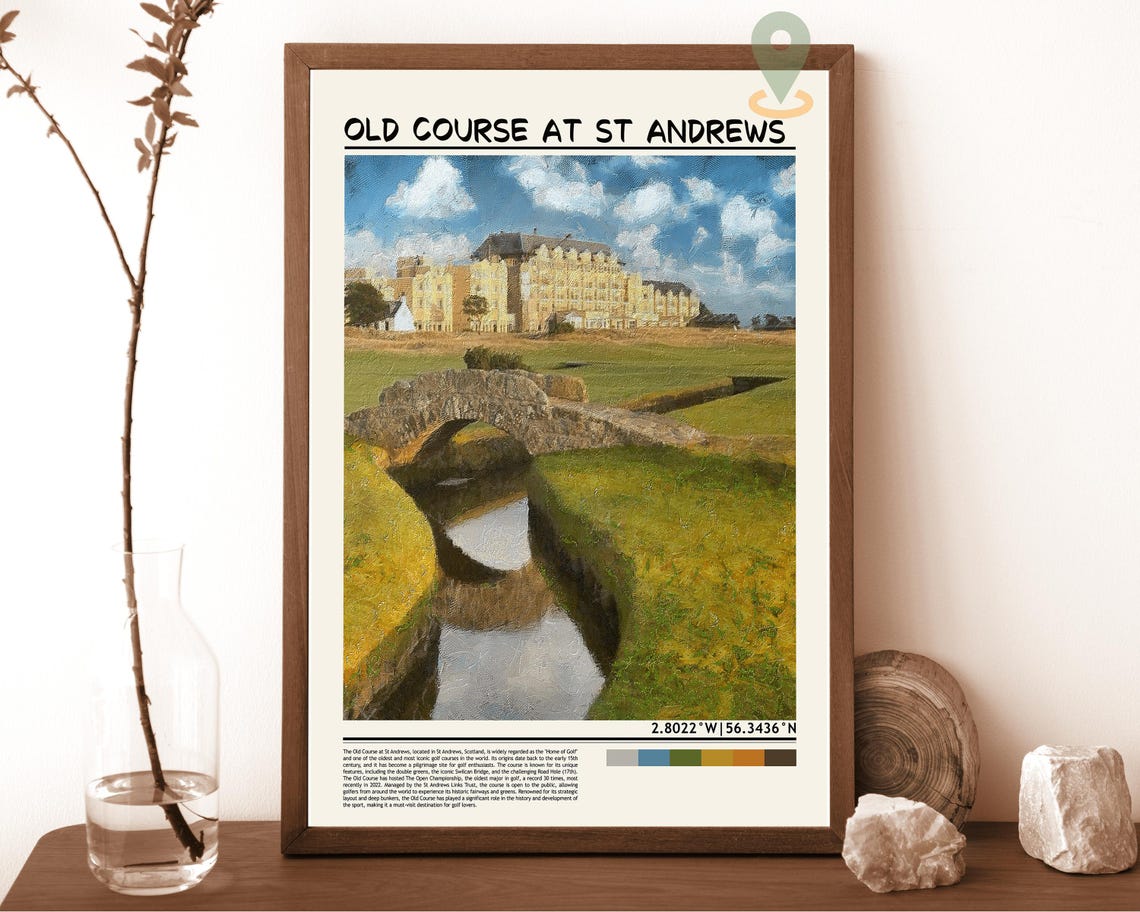 Old Course St Andrews Swilcan Bridge Burn Reflection Poster Art