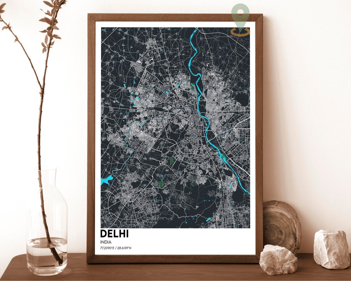 Delhi Map Delhi Map Print Delhi Personalized Map Delhi Wall Art Delhi Travel Poster Delhi Poster Delhi Photo Delhi Poster Print - Image 5