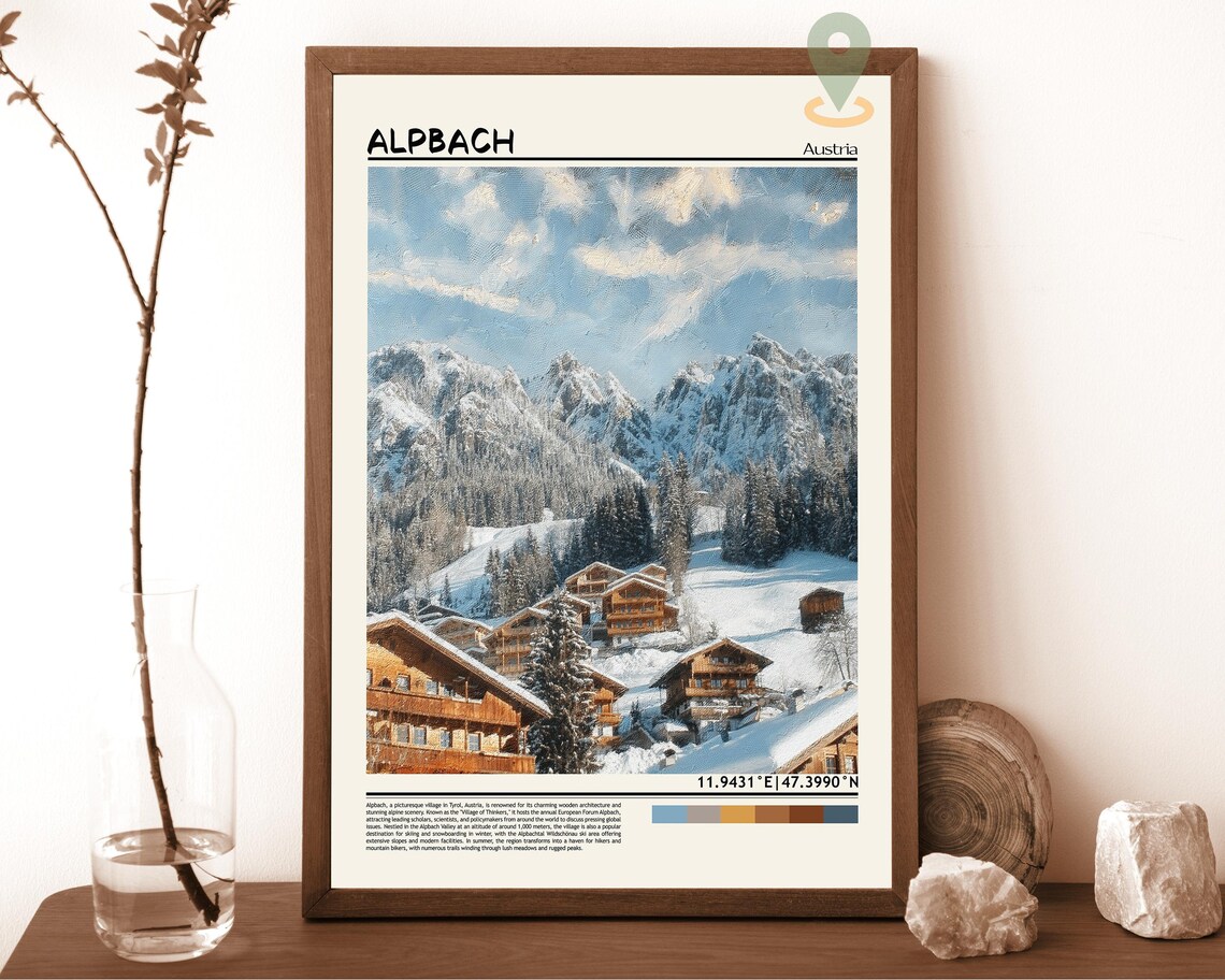 Alpbach Art Alpbach Artwork Alpbach Map Alpbach Photo Alpbach Poster Alpbach Print Alpbach Travel Alpbach Painting Alpbach Austria