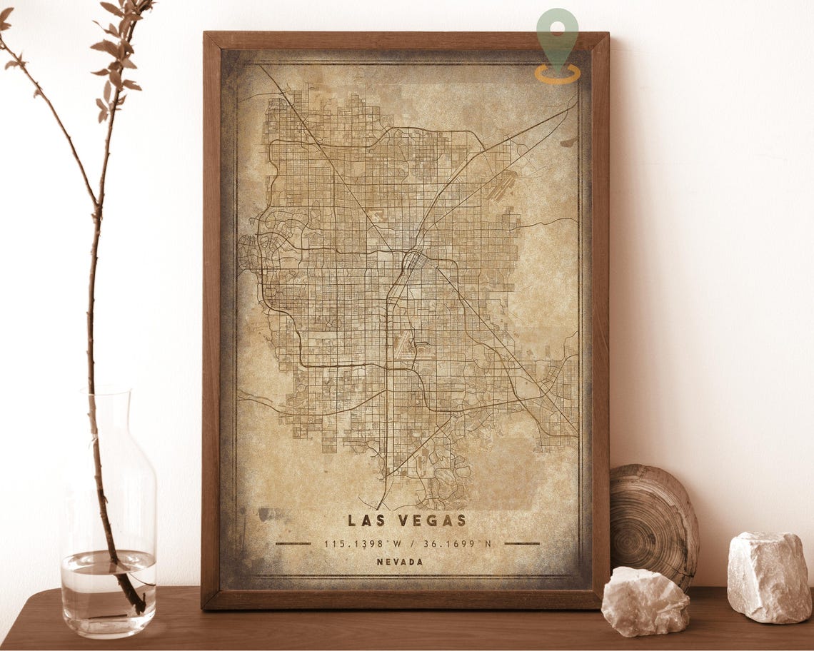 Las Vegas Map Las Vegas Map Print Las Vegas Wall Art Las Vegas Travel Poster Las Vegas Poster Las Vegas Photo Las Vegas City Nevada - Image 6