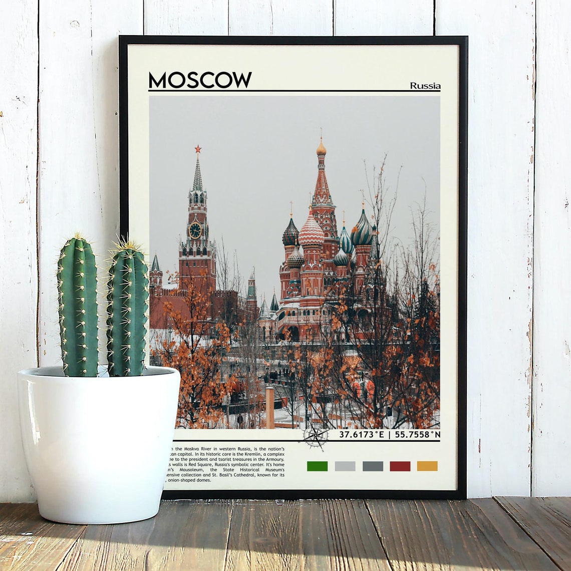 Moscow Russia St Basils Cathedral at Red Square Winter Poster - Image 5