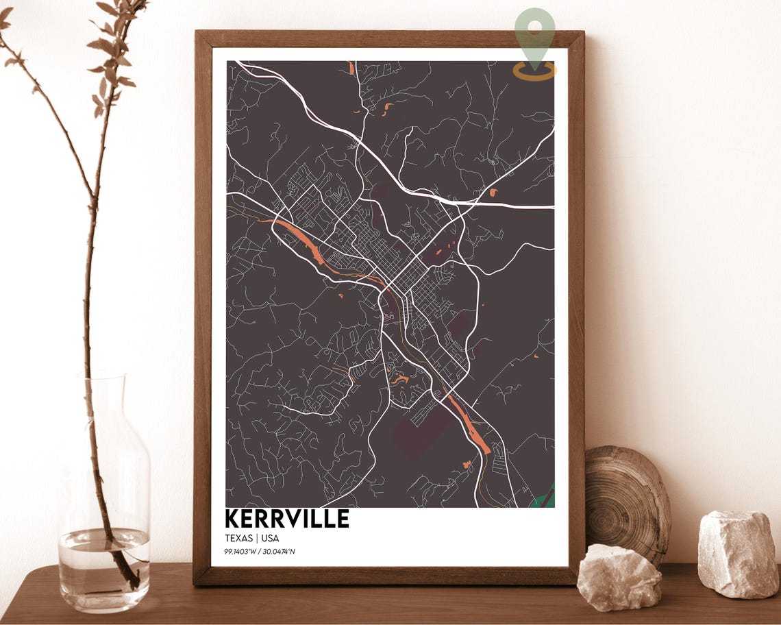 Kerrville Map Kerrville Map Print Kerrville Wall Art Kerrville Poster Kerrville Photo Kerrville City Map Kerrville Texas - Image 3