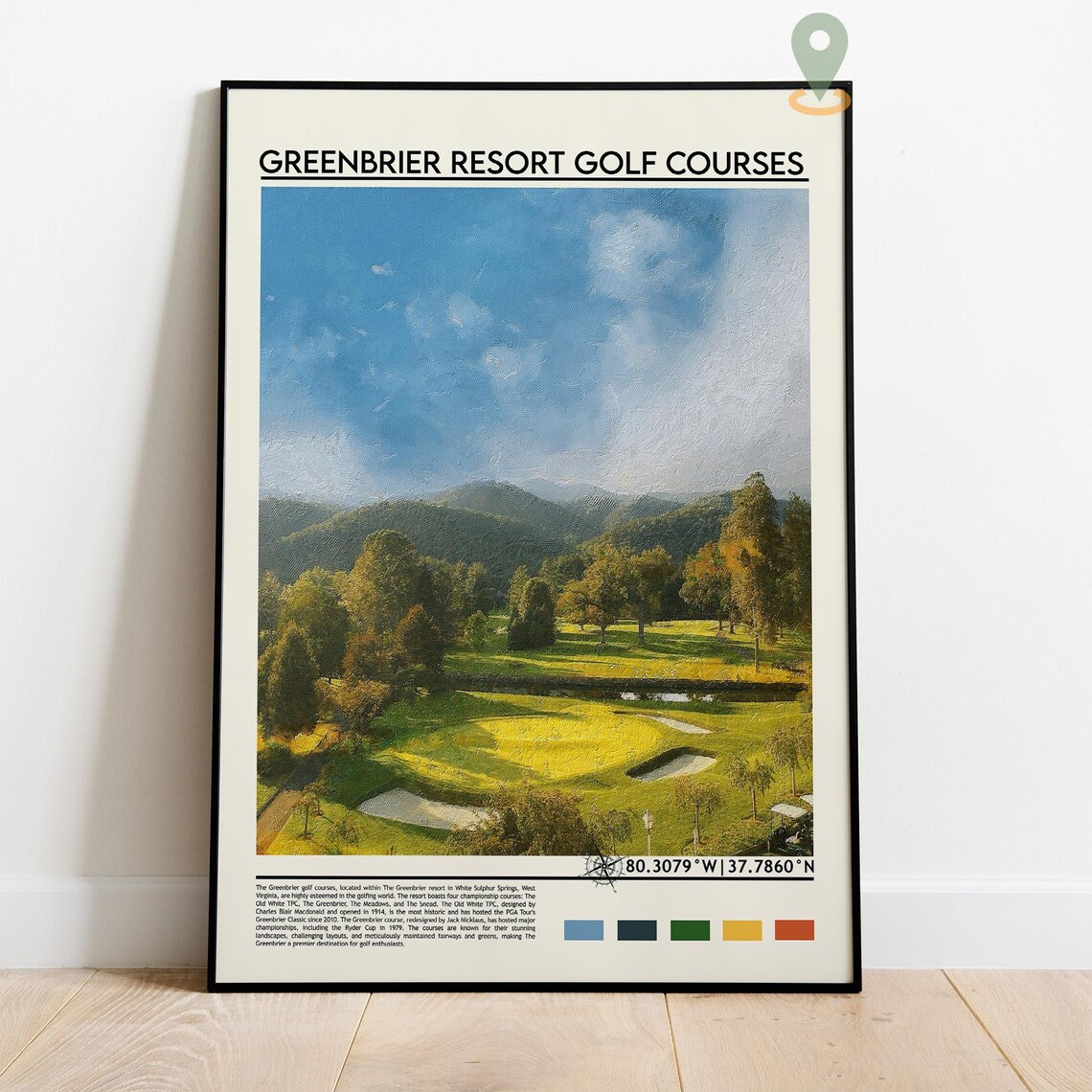Greenbrier Resort Golf Courses West Virginia Championship Links Golf Poster - Image 3