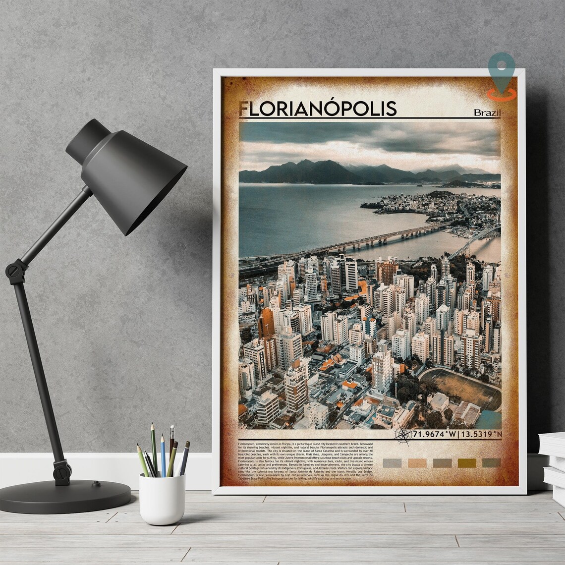 Florianopolis Brazil Island City Aerial Travel Photography Poster - Image 4