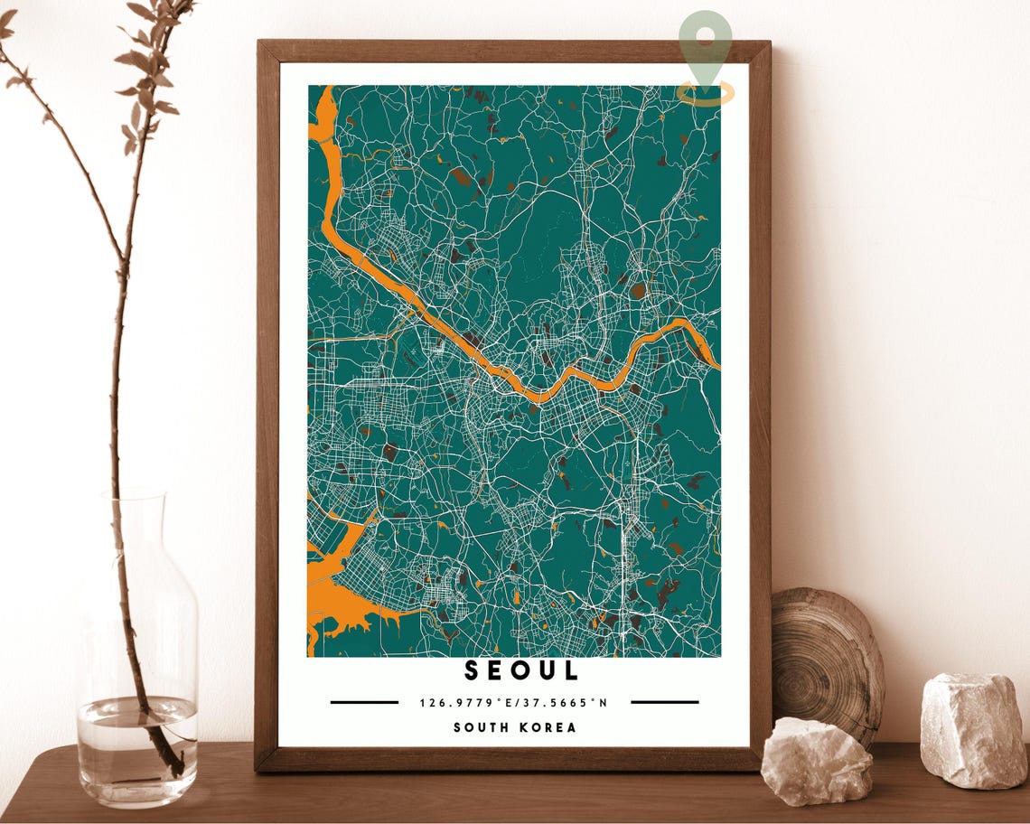 Seoul Map Seoul Map Print Seoul Personalized Map Seoul Wall Art Seoul Travel Poster Seoul Poster Seoul Photo Seoul South Korea Poster - Image 3