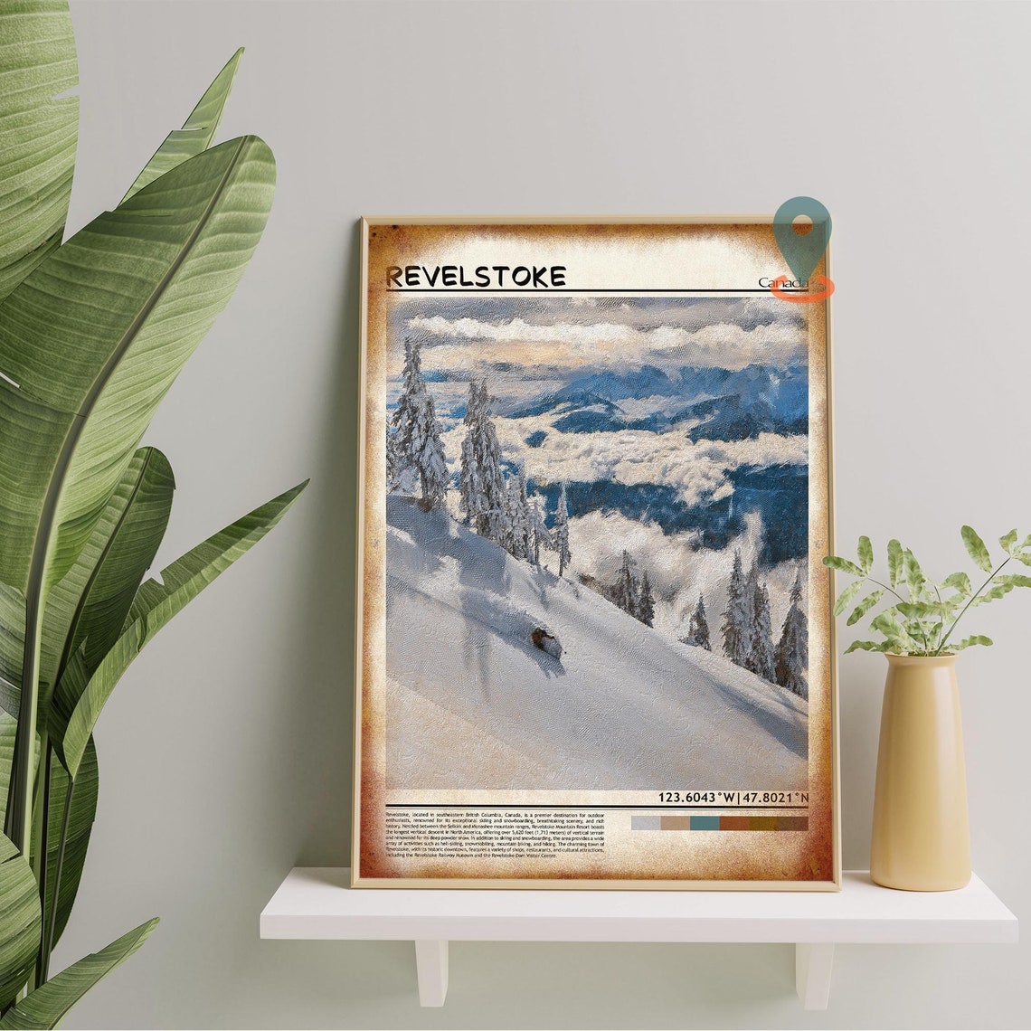 Revelstoke Canada Powder Snow Alpine Slope Winter Ski Travel Poster - Image 5
